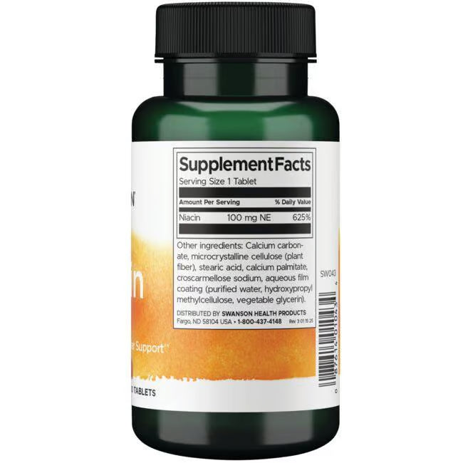 Swanson Niacin B3 100 mg – 250 tableta za energiju i cirkulaciju