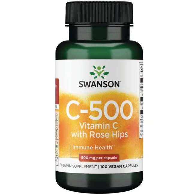 Swanson Vitamin C 500 mg sa šipkom – 100 kapsula za imunitet i smanjenje umora