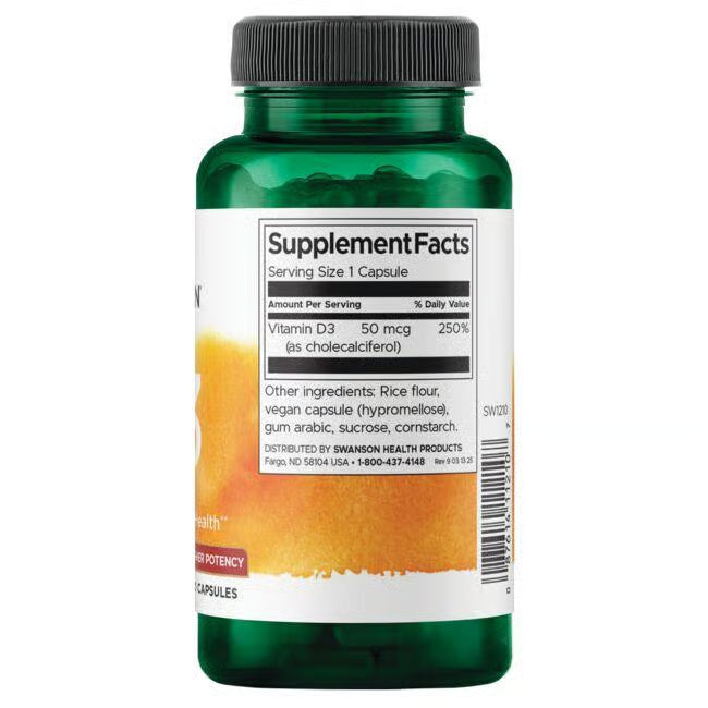 Swanson Vitamin D3 2000 IU – 250 kapsula za imunitet i kosti