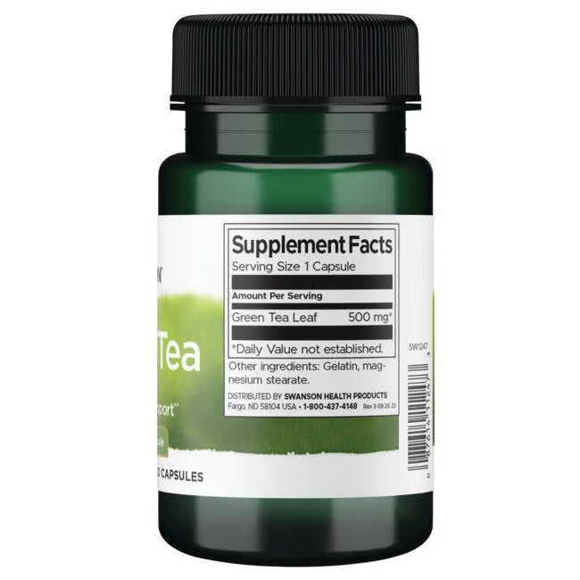 Swanson Zeleni čaj 500 mg – 100 kapsula za metabolizam i antioksidativnu zaštitu