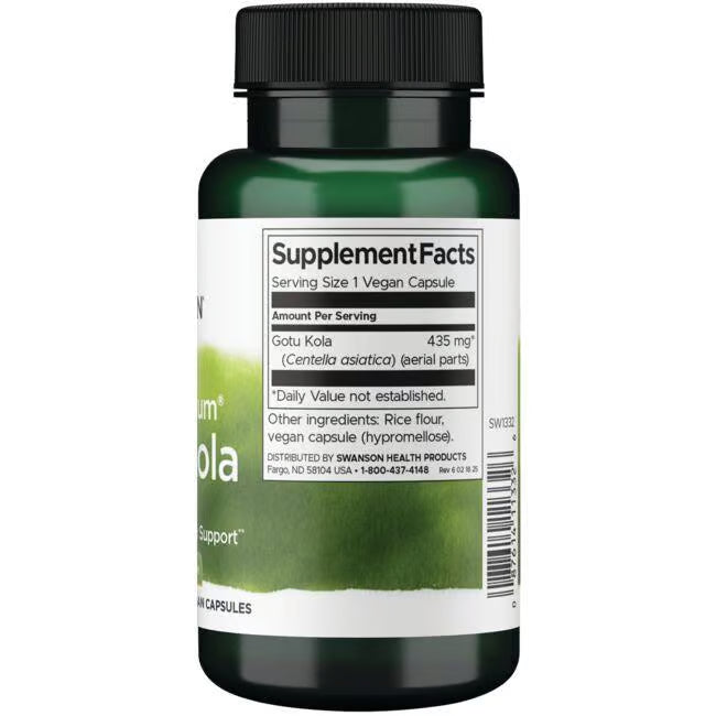 Swanson Gotu Kola 435 mg – 60 veg. kapsula za kožu, vene i cirkulaciju