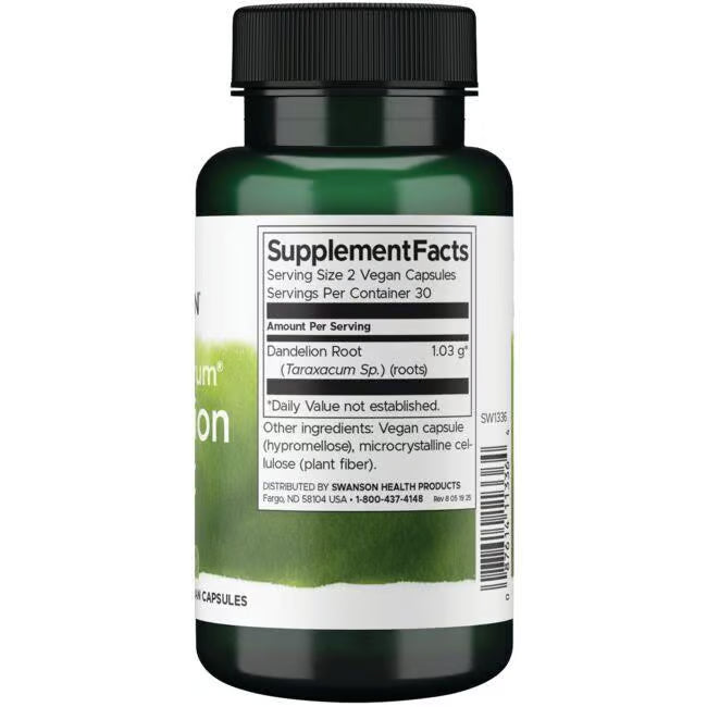 Swanson Korijen maslačka 515 mg – 60 veg. kapsula za jetru i varenje