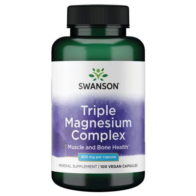 Swanson Triple Magnesium Complex 400 mg – 100 veg. kapsula za mišiće i san