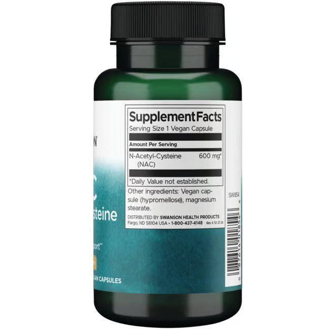 Swanson NAC N-acetil cistein 600 mg – 100 veganskih kapsula, prekursor glutationa