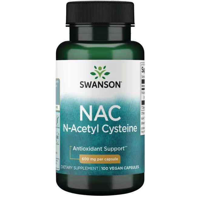 Swanson NAC N-acetil cistein 600 mg – 100 veganskih kapsula, prekursor glutationa