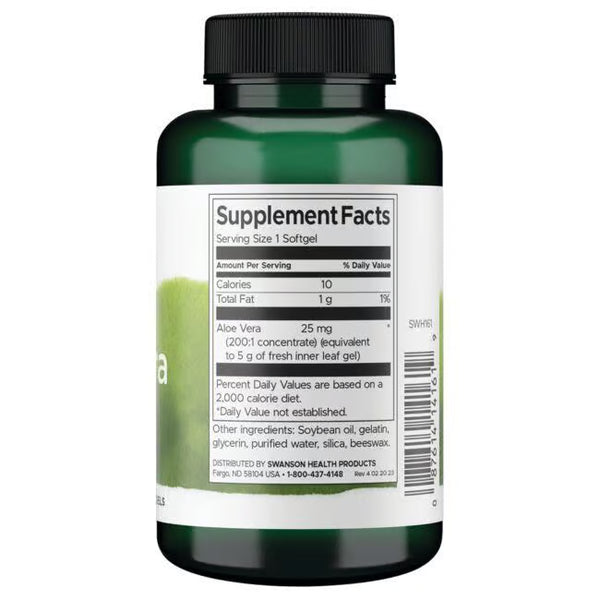 Swanson Aloe Vera 25 mg - 100 softgel kaps.