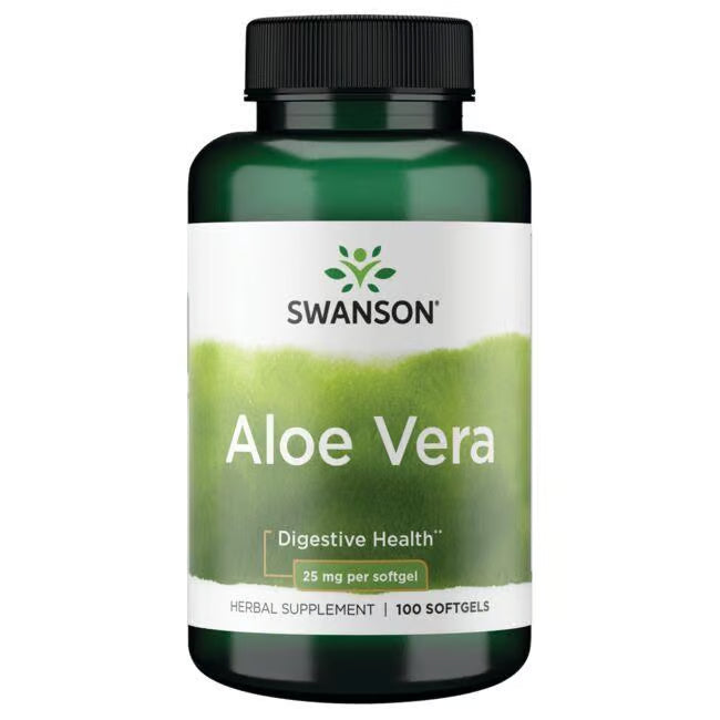 Swanson Aloe Vera 25 mg – 100 softgel kapsula za varenje i želudac