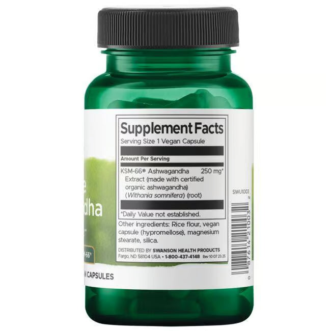Swanson Ashwagandha KSM-66 250 mg – 60 veg. kapsula za stres i otpornost